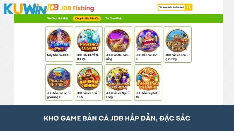 Bắn cá JDB với kho game đặc sắc, hấp dẫn