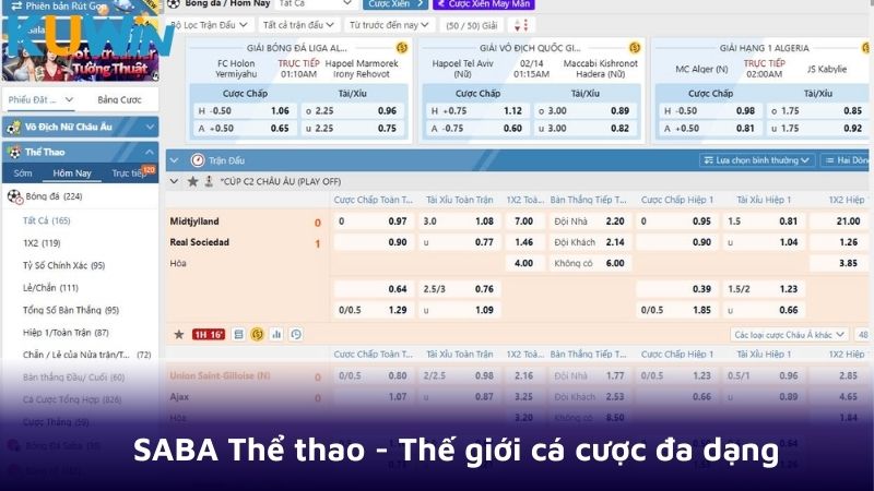 SABA Thể thao - Thế giới cá cược đa dạng